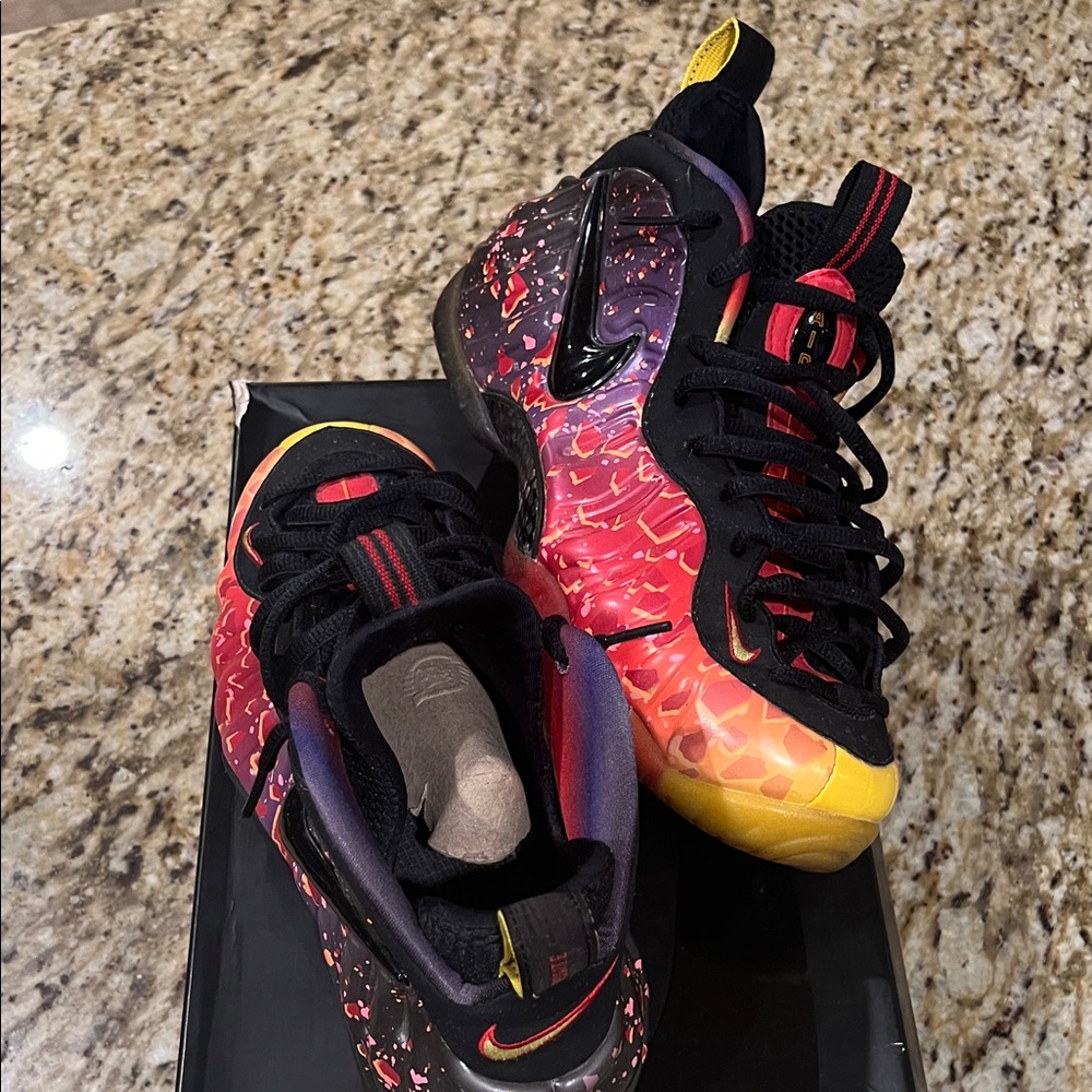 Foamposites asteroids. Vibrant Red and Yellow Sneakers - Picture 5 of 5